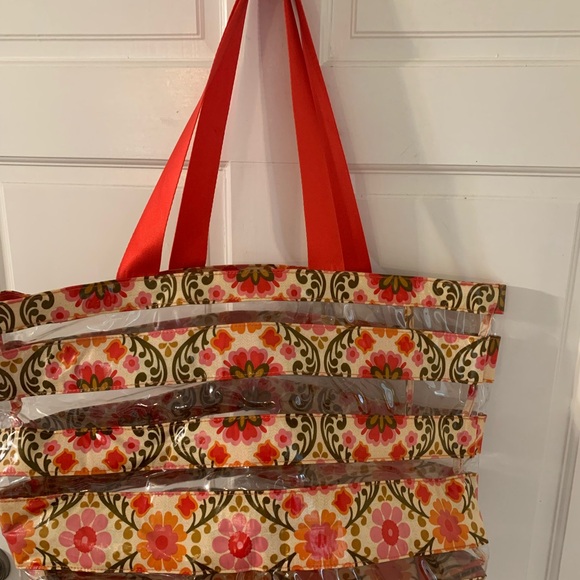 Vera Bradley Folkloric Beach Tote Bag + Matching Toiletry Bags & Key Wallet - Picture 7 of 15